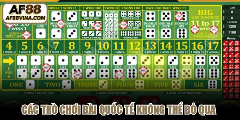 Các trò chơi bài quốc tế không thể bỏ qua tại game bài AF88