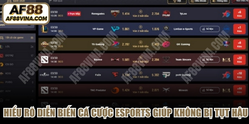 Việc hiểu rõ diễn biến cá cược esports giúp bạn không bị tụt hậu